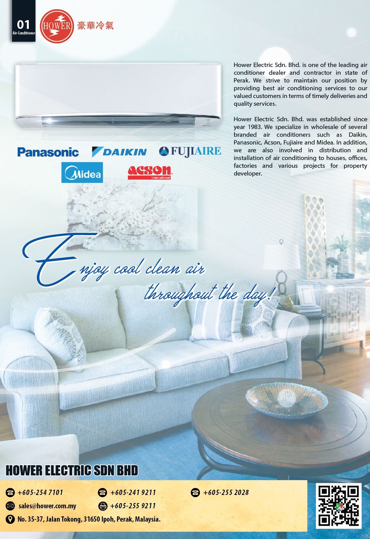 Air Conditioner Supply and Install, Ipoh, Perak, Hower Electric Sdn Bhd